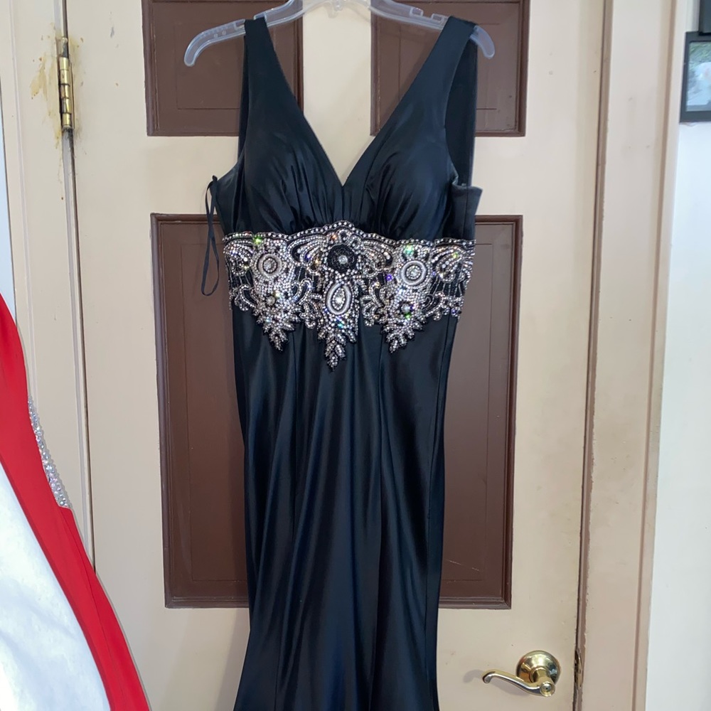 Black Crystal Mermaid Prom Dress 💗🌹